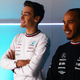 A photo of George Russell and Lewis Hamilton